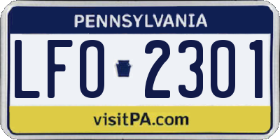 PA license plate LFO2301