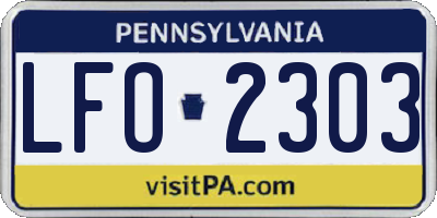 PA license plate LFO2303