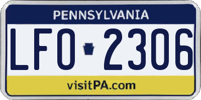 PA license plate LFO2306