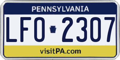 PA license plate LFO2307