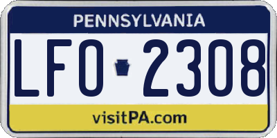 PA license plate LFO2308