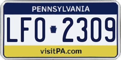 PA license plate LFO2309