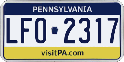 PA license plate LFO2317