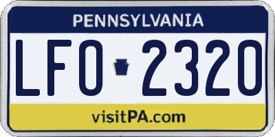 PA license plate LFO2320