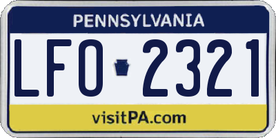PA license plate LFO2321
