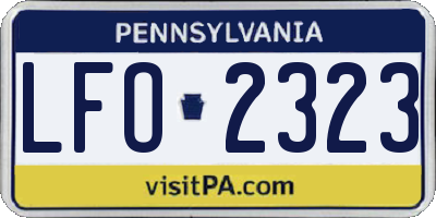 PA license plate LFO2323