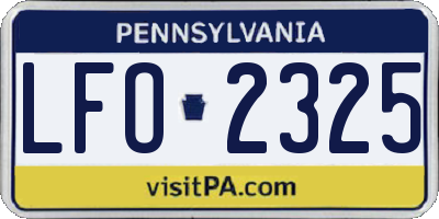 PA license plate LFO2325