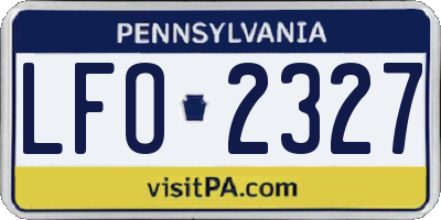 PA license plate LFO2327