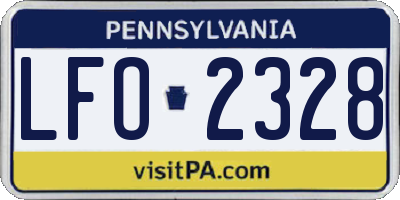 PA license plate LFO2328