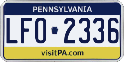 PA license plate LFO2336