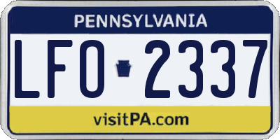 PA license plate LFO2337