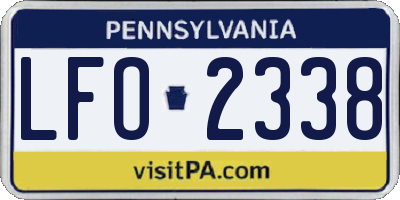 PA license plate LFO2338