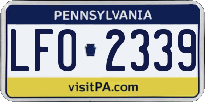 PA license plate LFO2339