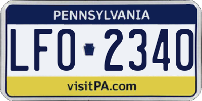 PA license plate LFO2340