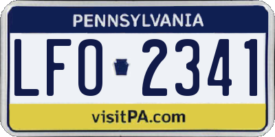 PA license plate LFO2341