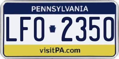 PA license plate LFO2350