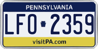 PA license plate LFO2359