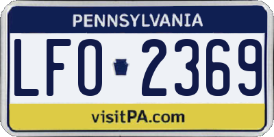 PA license plate LFO2369