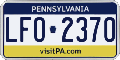 PA license plate LFO2370