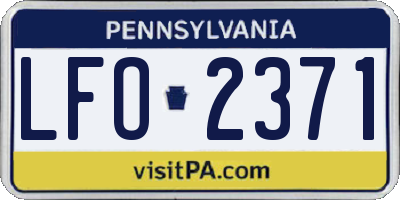 PA license plate LFO2371