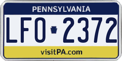 PA license plate LFO2372