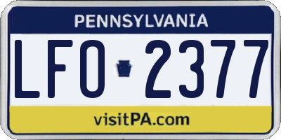 PA license plate LFO2377