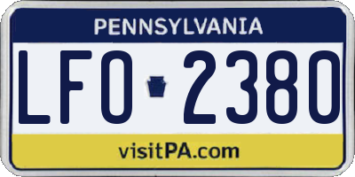 PA license plate LFO2380