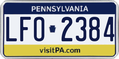 PA license plate LFO2384