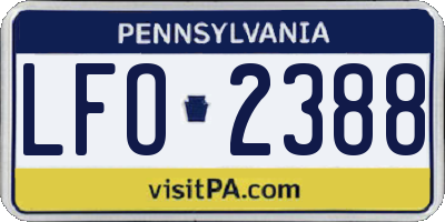 PA license plate LFO2388