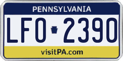 PA license plate LFO2390