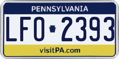 PA license plate LFO2393