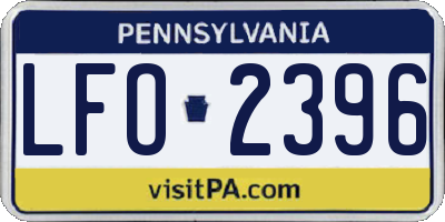 PA license plate LFO2396