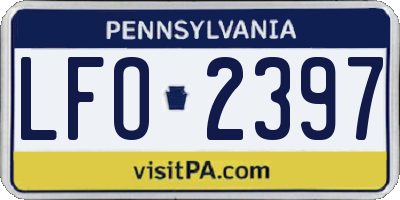 PA license plate LFO2397