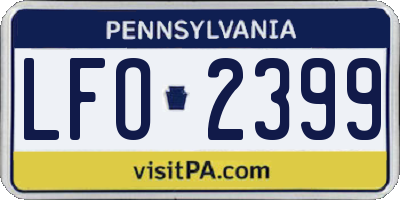 PA license plate LFO2399