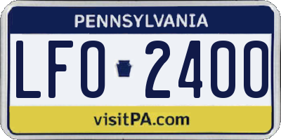 PA license plate LFO2400