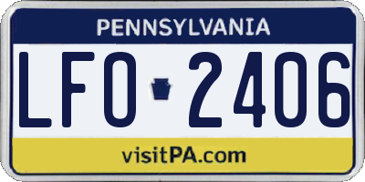 PA license plate LFO2406