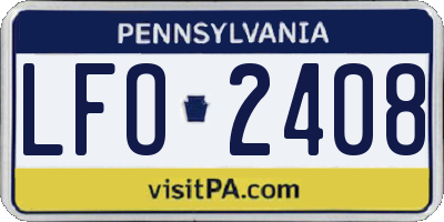 PA license plate LFO2408