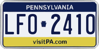 PA license plate LFO2410
