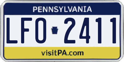 PA license plate LFO2411