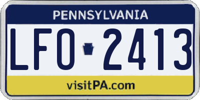PA license plate LFO2413