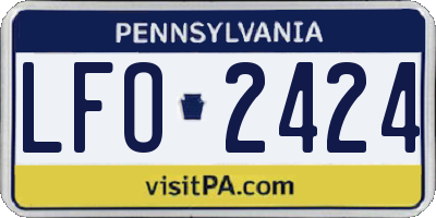 PA license plate LFO2424