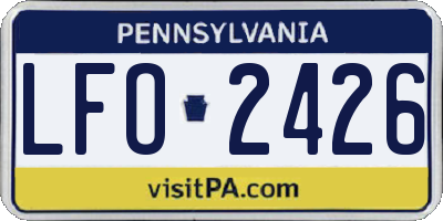 PA license plate LFO2426
