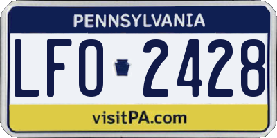 PA license plate LFO2428