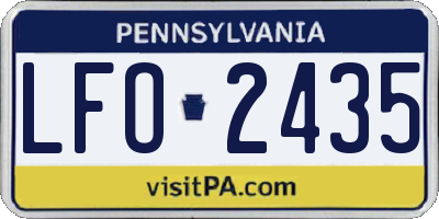 PA license plate LFO2435