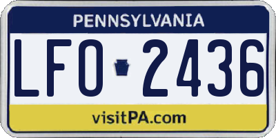 PA license plate LFO2436