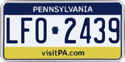 PA license plate LFO2439