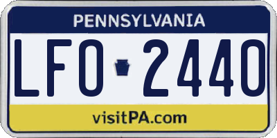 PA license plate LFO2440