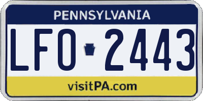 PA license plate LFO2443