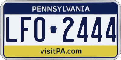 PA license plate LFO2444