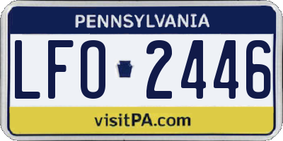PA license plate LFO2446